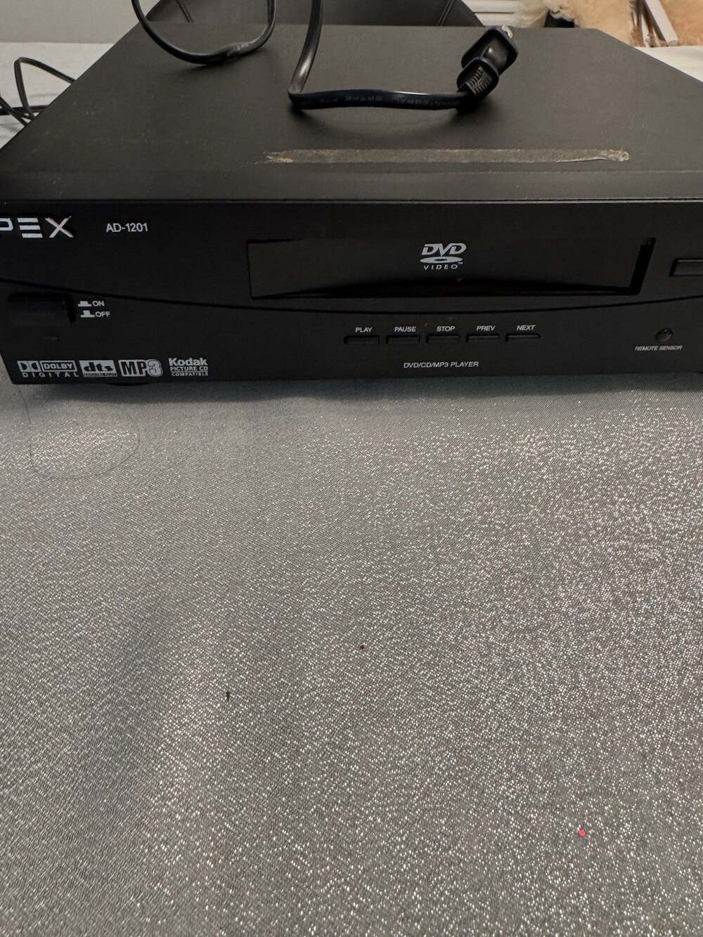 APEX AD-1201 DVD Video Player *FOR PARTS OR REPAIR* Remote Replacement Black